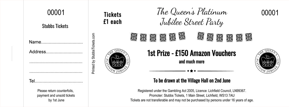 Colour Ink Raffle Tickets Sample
